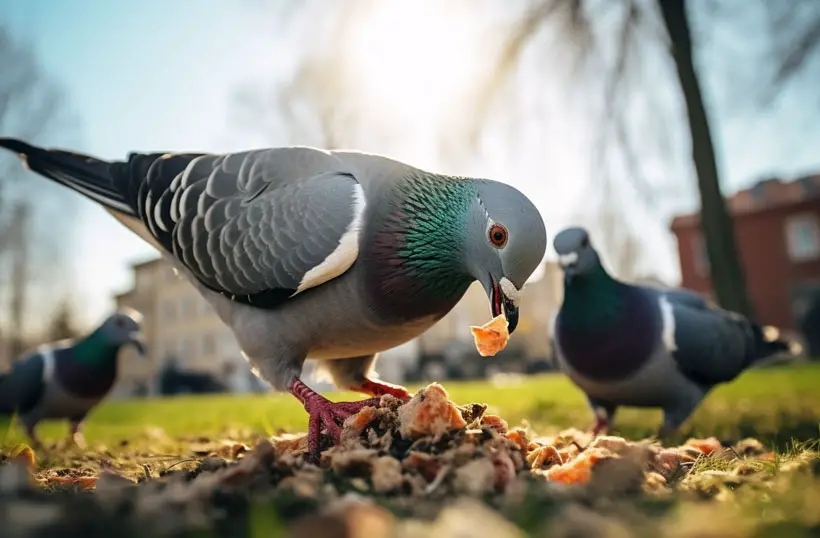 Pigeons Eat Fruits