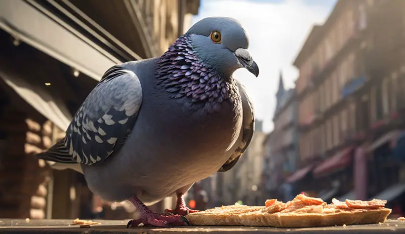 Pigeons Feed Junk food