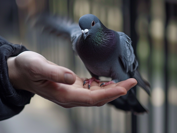 Hand Feeding Pigeons