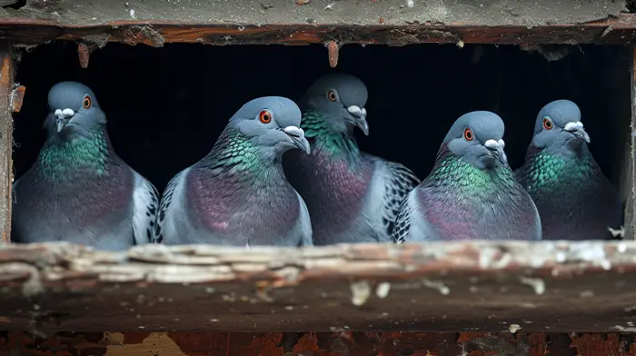 Pigeons Allure of Food and Shelter