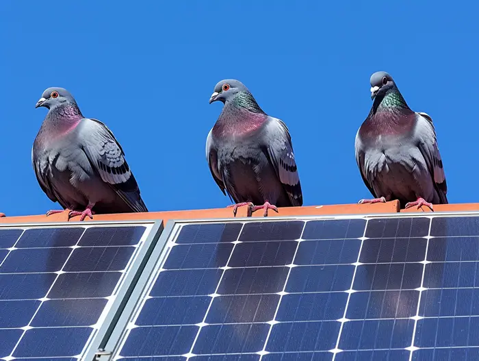 Why do pigeons nest on solar panels